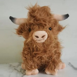 Peluche a forma di mucca Highland rossa con imbottitura in cotone PP, simpatico regalo per dormire e coccolare, per età 14+ anni, misure 11-30 cm - Product Image 1
