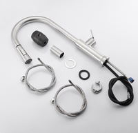 Robinet de cuisine moderne en acier inoxydable 304 brossé sur mesure avec douchette extractible, à poser sur comptoir, avec cartouche céramique