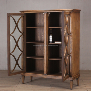 Vitrinas de Madera con Puerta de Cristal, Estantería de Madera Maciza para Libros, Decoración de Cocina y Hogar - Product Image 4