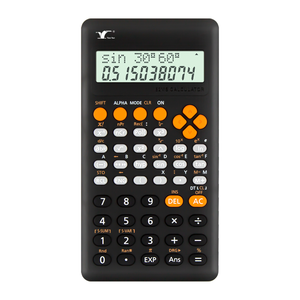 Calculatrice scientifique non programmable, affichage à deux lignes monochrome, 10+2 chiffres, touches en plastique robustes pour les examens des étudiants - Product Image 1