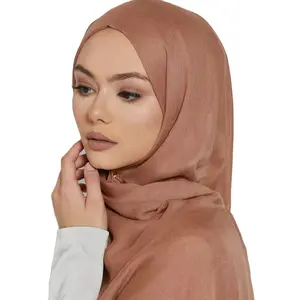 새로운 우수한 품질 대나무 모달 Hijab 우아한 바느질 Hijab 럭셔리 부드러운 스카프 이슬람 여성 Shawls