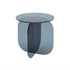 Table basse colorée acrylique Table basse ronde canapé thé plexiglas acrylique support Transparent à côté de la table - Product Image 5