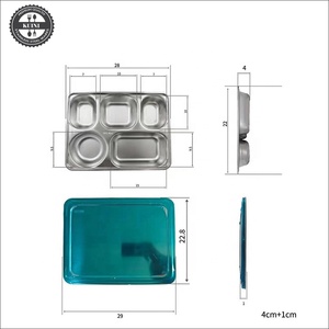 Plaque indonésienne en acier inoxydable 304, boîte à lunch indonésienne avec couvercle pour <span class=keywords><strong>cantine</strong></span>, grande boîte à lunch approfondie à cinq sections - Product Image 4