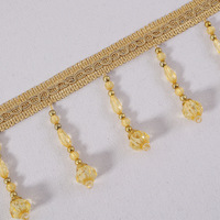 Bordure en dentelle élégante à franges de perles en forme de goutte d'eau pour rideaux, abat-jour, nappes, sacs à vêtements, accessoires de couture écologiques