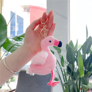 Porte-clés en peluche flamant rose miniature intelligent personnalisé de haute qualité, jouet apaisant pour bébé, jouet pour enfants, Halloween, coton PP en maille lavé - Product Image 4