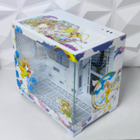Cardcaptor Sakura Tasarım Desenli Özel Dikey MATX Kasa, Oyun Bilgisayarları için Çift Tam Yan Temperli Camlı