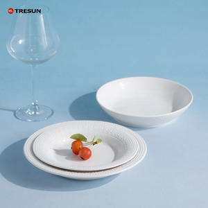Venta al por mayor de alta calidad de hueso blanco China cena platos 6,5 "8,5" 10,5 "13" platos de cerámica para restaurante Hotel servir comida - Product Image 2