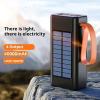Power Bank Tenaga Surya Kapasitas Besar 4 USB Power Bank 40000mAh Pengisi Daya Baterai Portabel Panel Surya