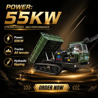 Nouveau Dumper Agricole Hydraulique à Chenilles 4x4 Diesel de 78 CV Conforme aux Normes EPA avec Direction à Gauche