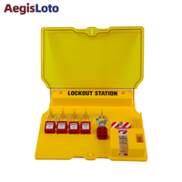 Station de sécurité LOTO (Lockout-Tagout) pour 5 à 10 groupes avec couvercle, stations de verrouillage et d'étiquetage murales