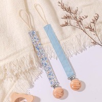 Chaîne de fixation pour sucette bébé à motif dessin animé, avec ruban et attache anti-chute pour l'allaitement