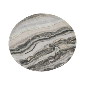 Vassoio Decorativo Rotondo in Marmo, Tavolino da Caffè con Piedistallo in Pietra, Organizzatore per Bagno e Vanità - Product Image 6