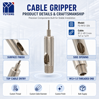 Pince à câble M13 à extrémité filetée, grande ouverture latérale, réglable, finition argentée pour suspension d'éclairage, fournisseur OEM
