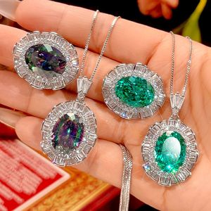 Tu Vintage Bird's Nest Cut Cubic Zirconia Oval Pendant Necklace <b>Earrings</b> Ring Set Gold Plated Bridal Jewelry for Wedding - Product Image 1