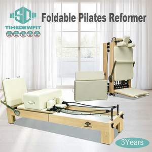 Vente en gros de Reformers de Pilates pliables pour studio de yoga, lit de Pilates professionnel en cuir couleur personnalisée, livraison porte-à-porte DDP - Product Image 1