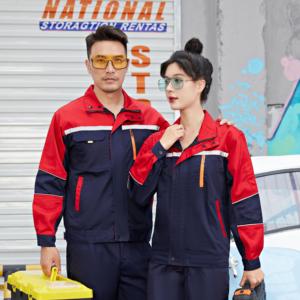 Unisex quần áo yếm màu xanh quần và áo khoác làm việc Coverall đồng phục Quần áo bảo hộ lao động cho xây dựng - Product Image 5