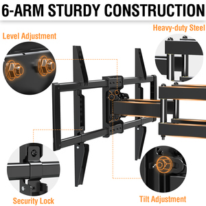MOUNTUP Full Motion <strong>TV</strong> Mount <strong>Bracket</strong> 32-80Inch <strong>Flat</strong> <strong>Screen</strong> <strong>TVs</strong> Stand Wood/Metal/Steel Swivel Tilt 32-80Inch <strong>Flat</strong> <strong>Screen</strong> <strong>TVs</strong> - Product Image 3