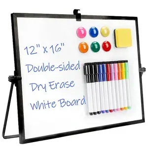 Kantoorbenodigdheden Droog Oorapparaat White Board Dubbelzijdig Aluminium Frame Kleine Bureau Magnetische Whiteboards