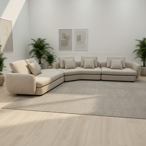 Canapé d'angle modulable de luxe en tissu italien moderne pour appartement, en forme de S - Product Image 1