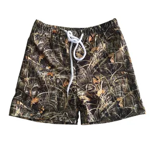 Hot Sale Low Moq Kids Knit Cotton Shorts Nice hunting pattern Boys Summer Short