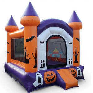 Combo de toboggan gonflable d'Halloween certifié avec décor de citrouille pour les événements de carnaval en plein air - Product Image 1