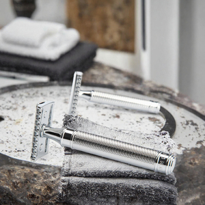 Maquinilla de Afeitar Recta para Hombre, de Doble Hoja, de Acero Inoxidable, para Barbería, Hotel, Uso en Exteriores - Product Image 1