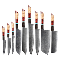 7 inch Santoku-mes professioneel 67-laags damaststaal keukenmes voor groenten en vlees met hars en houten handvat