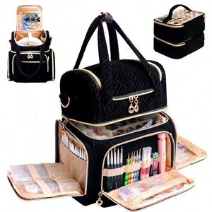 Échantillon Gratuit : Organisateur de Vernis à Ongles Grande Capacité (48 Bouteilles) avec Lampe UV, Mallette de Rangement pour Technicien(ne) Ongulaire avec 2 Boîtes Amovibles pour Outils - Product Image 1
