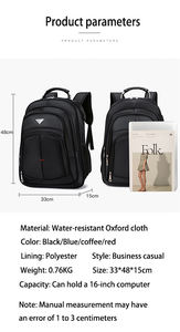 אופנה עמיד למים oxford מותאם אישית קיבולת גדולה כפולה הכתף בחזרה עסקים חיצונית נסיעות מזדמנים - Product Image 2