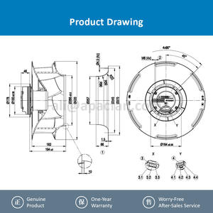 For R3G400-RP45-61 230VAC 330W 1.5A 1300RPM FFU <b>Fan</b> Filter Unit HVAC Fresh Air System Purifier Free <b>Standing</b> ODM - Product Image 4