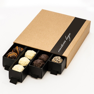 กล่องบรรจุภัณฑ์กระดาษแข็งช็อคโกแลตแบบแข็งเป็นมิตรต่อสิ่งแวดล้อมกล่องกระดาษของขวัญช็อคโกแลตรีไซเคิลได้หรูหรา - Product Image 3