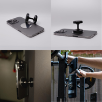 Soporte para teléfono móvil con logotipo personalizado para carrito de golf y gimnasio, soporte para móvil ajustable con rotación de 360 con imán de doble cara, soportes para teléfono móvil