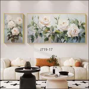 Peinture à l'huile sur toile de fleur de <span class=keywords><strong>grand</strong></span> <span class=keywords><strong>format</strong></span> de style moderne décoration d'art mural imprimé pour la base de support de papier de <span class=keywords><strong>salon</strong></span> vente en gros - Product Image 4
