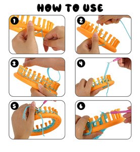 Kit de tricot manuel DIY : Machine à tricoter, accessoires de couture, métier à tisser, kit de broderie, tricot circulaire portable en <span class=keywords><strong>plastique</strong></span> pour écharpes faites à la main - Product Image 4