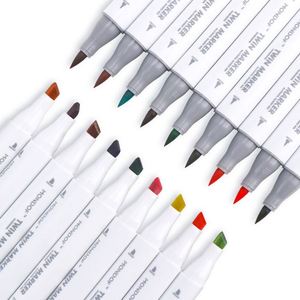 Outils de peinture professionnels de haute qualité, pour les artistes, pour le dessin, 24/48/72/120 couleurs, ensemble de marqueurs à double pointe avec sac en tissu - Product Image 1