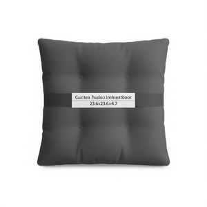 Cuscino da Esterno in Tessuto Grigio 60x60x12 cm Quadrato Resistente all'Acqua Trapuntato per Tutte le Stagioni - Product Image 1