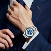 Montres pour homme NS Never Stop N982 en stock, design populaire, tendance, nouvelle montre à quartz, bracelet en acier inoxydable, aiguilles lumineuses.