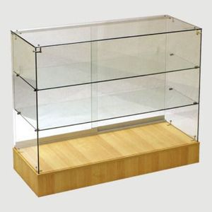 KEWAY özel ahşap cam vitrin ticari vitrinin tasarımı tam vizyon camlı vitrin dolabı <span class=keywords><strong>Slatwall</strong></span> ile geri - Product Image 5