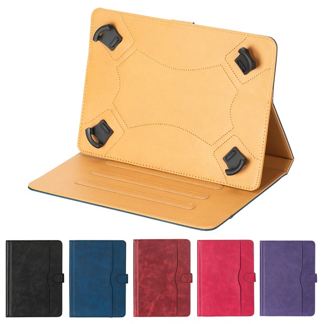 7 Inch 8 Inch 9 Inch 10 Inch 12.4 Inch Dual Color Four Corner Pull Hook Cow Pattern Pu Leather Universal Tablet Case