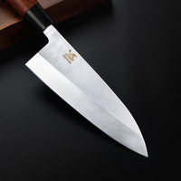Couteau à saumon japonais Deba de haute qualité de 7 pouces avec manche en bois de rose, acier inoxydable, ambidextre, écologique, pour la viande et les sushis