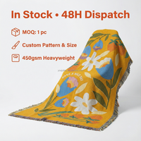 Manta Decorativa Jacquard Coreana con Diseño Floral de Fresas, Premium, Acogedora, Moderna, Retro, Textura Tejida Resistente, para las Cuatro Estaciones