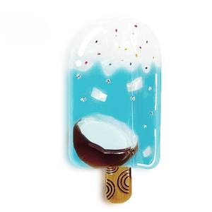 Pinces à cheveux en forme de bâtonnet de crème glacée personnalisées |   Accessoires pour cheveux en acétate de sel de mer de <span class=keywords><strong>coco</strong></span> bleu de grande taille, vente en gros - Product Image 4