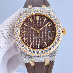 Montre mécanique automatique personnalisée en moissanite hexagonale de haute qualité pour hommes montre rappeur hip hop à la mode de luxe pour hommes - Product Image 3