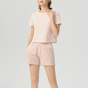 Camiseta corta personalizada en blanco, camiseta de manga corta, Camiseta corta transpirable, Camiseta deportiva de Yoga, Camiseta corta con cuello redondo para mujer - Product Image 1