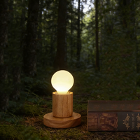 Lampes Lampe de bureau Lampe de table en bois massif Base E27 Lampes de table LED Vis LED 8 styles Bois sculpté Veilleuse E26 Décoration de salle d'étude