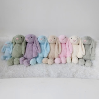 Boneka Kelinci Lembut 25CM, Laris Manis, Lucu dengan Telinga Panjang, Penghibur untuk Anak-Anak dengan Isian Kapas PP, Hadiah Liburan Paskah