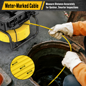 Caméra Endoscope d'Inspection de Tuyaux et Canalisations 1080P 512Hz, Auto-Nivelante, Écran IPS 9 Pouces, Portative pour <span class=keywords><strong>Plomberie</strong></span> et Égouts - Product Image 2