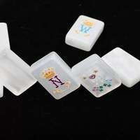 Mahjong de Lujo en Acrílico Blanco Perlado con Efecto Madreperla, 160 Fichas, Estilo Vintage Dorado, Ecológico, Portátil y Personalizable