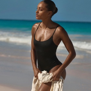 <span class=keywords><strong>Bikini</strong></span> y ropa de playa de tela de Spandex/nailon reciclado de alta calidad, traje de baño para niñas, <span class=keywords><strong>Bikini</strong></span> negro sin costuras - Product Image 4