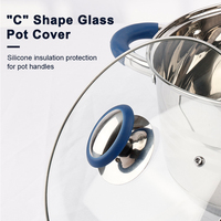 Nouvel ensemble de batterie de cuisine antiadhésive avec poignées amovibles, comprenant casseroles et poêles, 1 ensemble